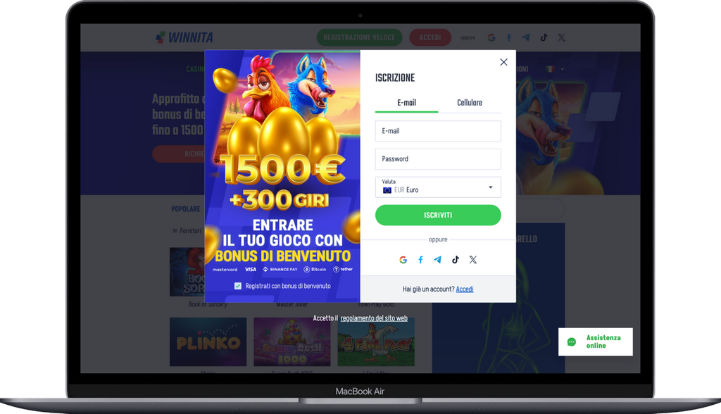 Benefit di Winnita Casa da gioco per Giocatori Italiani